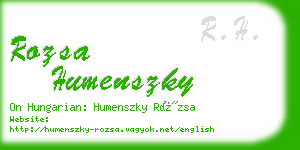 rozsa humenszky business card